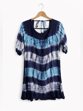 7 Islands Tie Dye Swim Cover Up Size Medium NWT Blue Beach Resort Boho Chic